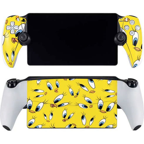 Looney Tunes Tweety Bird Super Sized Pattern PlayStation Portal Remote Player Skin