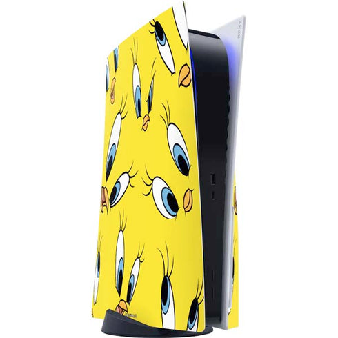 Looney Tunes Tweety Bird Super Sized Pattern PlayStation PS5 Skins