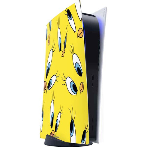 Looney Tunes Tweety Bird Super Sized Pattern PlayStation PS5 Skins