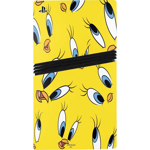 Looney Tunes Tweety Bird Super Sized Pattern PS5 Pro Bundle Skin