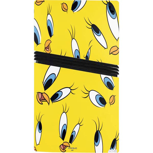 Looney Tunes Tweety Bird Super Sized Pattern PS5 Pro Bundle Skin