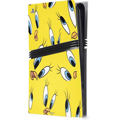 Looney Tunes Tweety Bird Super Sized Pattern PS5 Pro Console Skin