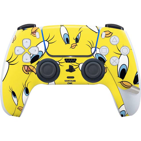 Looney Tunes Tweety Bird Super Sized Pattern PS5 Pro Disk Bundle Skin