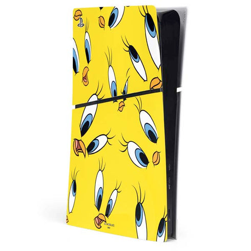 Looney Tunes Tweety Bird Super Sized Pattern PS5 Slim Digital Edition Console Skin