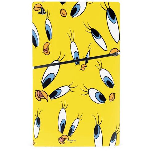 Looney Tunes Tweety Bird Super Sized Pattern PS5 Slim Digital Edition Console Skin