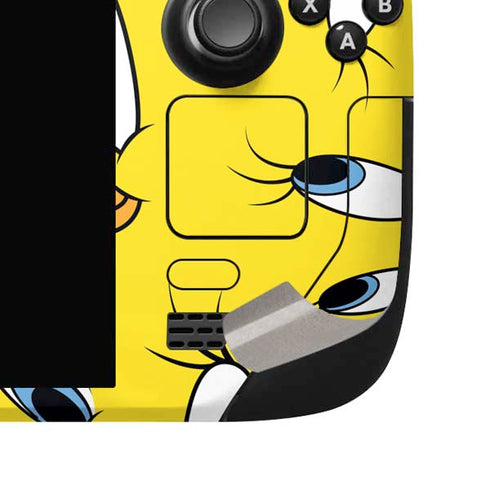 Looney Tunes Tweety Bird Super Sized Pattern Steam Deck Handheld Gaming Computer OLED Skin
