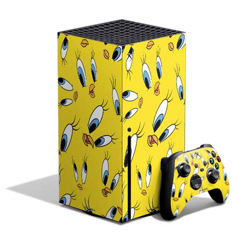 Looney Tunes Tweety Bird Super Sized Pattern Xbox Series X Bundle Skin