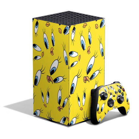 Looney Tunes Tweety Bird Super Sized Pattern XBox Series X Digital Edition Bundle Skin