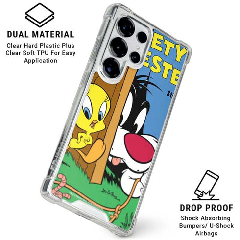 Looney Tunes Tweety Bird Sylvester Ten Cents Galaxy S25 Ultra Clear Case
