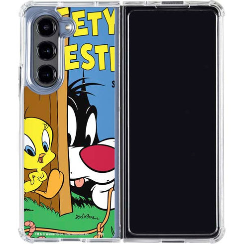 Looney Tunes Tweety Bird Sylvester Ten Cents Galaxy Z Fold5 5G Clear Case