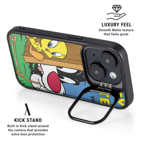 Looney Tunes Tweety Bird Sylvester Ten Cents iPhone 14 Kickstand Case