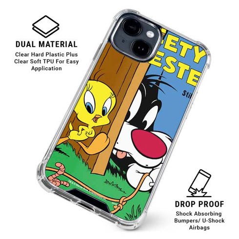 Looney Tunes Tweety Bird Sylvester Ten Cents iPhone 15 Clear Case