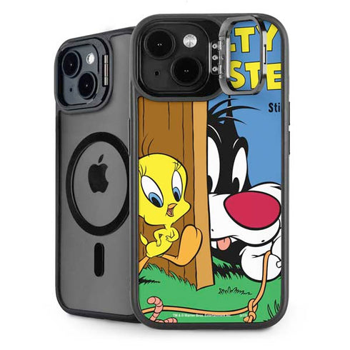 Looney Tunes Tweety Bird Sylvester Ten Cents iPhone 15 Kickstand Case