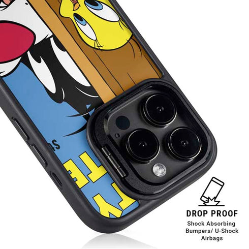 Looney Tunes Tweety Bird Sylvester Ten Cents iPhone 15 Pro Max Kickstand Case