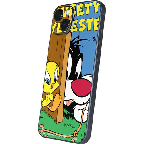 Looney Tunes Tweety Bird Sylvester Ten Cents iPhone 15 Skin