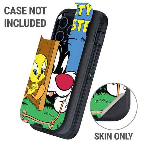 Looney Tunes Tweety Bird Sylvester Ten Cents Otterbox Defender iPhone Skin