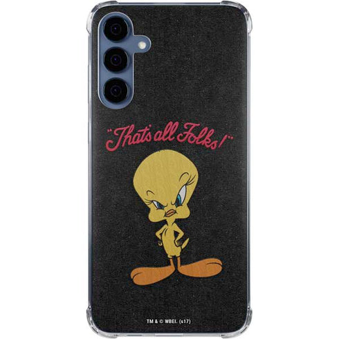 Looney Tunes Tweety Bird Thats All Folks Galaxy A55 5G Clear Case
