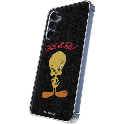 Looney Tunes Tweety Bird Thats All Folks Galaxy A55 5G Clear Case