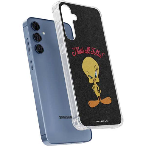 Looney Tunes Tweety Bird Thats All Folks Galaxy A55 5G Clear Case