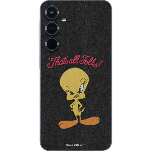 Looney Tunes Tweety Bird Thats All Folks Galaxy A55 5G Skin