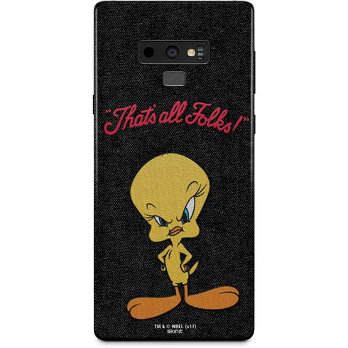 Looney Tunes Tweety Bird Thats All Folks Galaxy Note 9 Skin