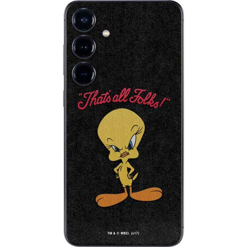 Looney Tunes Tweety Bird Thats All Folks Galaxy S24 Plus Skin