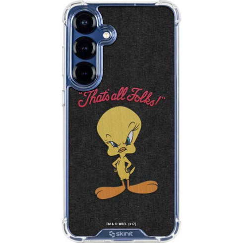 Looney Tunes Tweety Bird Thats All Folks Galaxy S25 Plus Clear Case