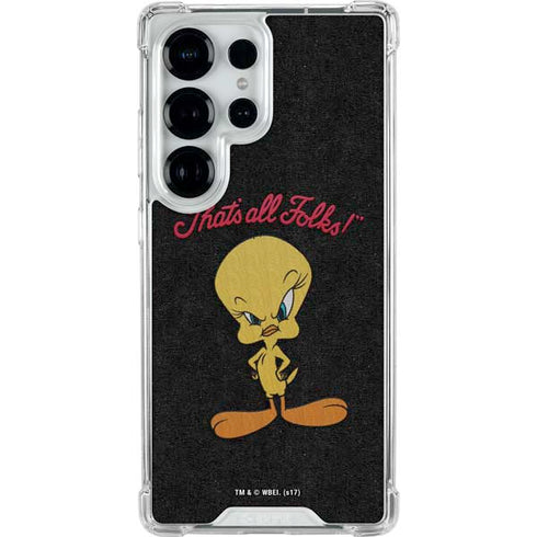 Looney Tunes Tweety Bird Thats All Folks Galaxy S25 Ultra Clear Case
