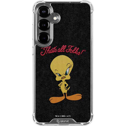 Looney Tunes Tweety Bird Thats All Folks Galaxy S26 Clear Case