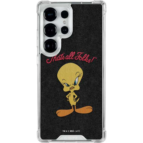 Looney Tunes Tweety Bird Thats All Folks Galaxy S26 Ultra Clear Case