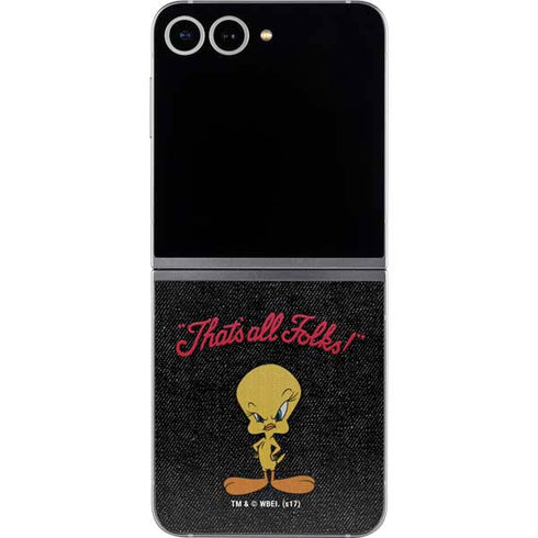 Looney Tunes Tweety Bird Thats All Folks Galaxy Z Flip6 Skin