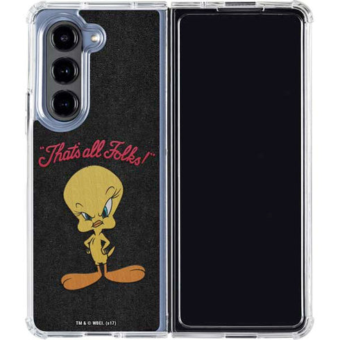 Looney Tunes Tweety Bird Thats All Folks Galaxy Z Fold5 5G Clear Case