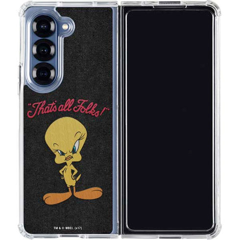 Looney Tunes Tweety Bird Thats All Folks Galaxy Z Fold6 Clear Case