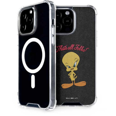 Looney Tunes Tweety Bird Thats All Folks iPhone Cases