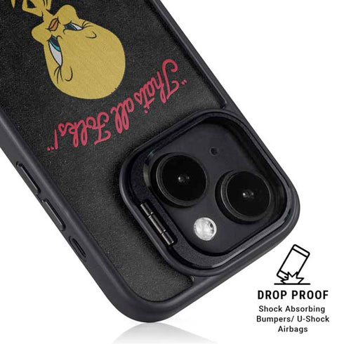 Looney Tunes Tweety Bird Thats All Folks iPhone 14 Kickstand Case