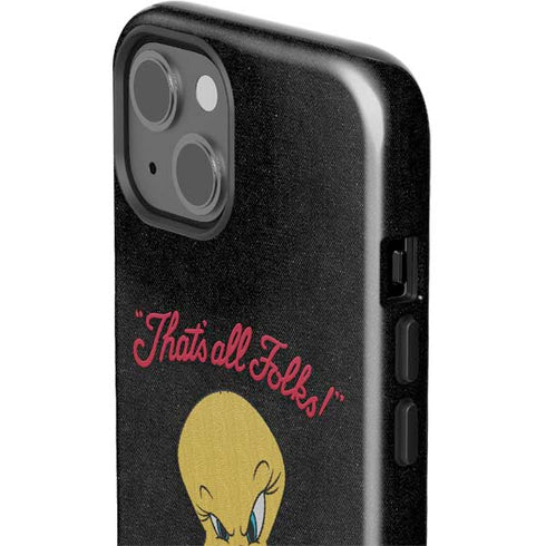 Looney Tunes Tweety Bird Thats All Folks iPhone 15 Impact Case
