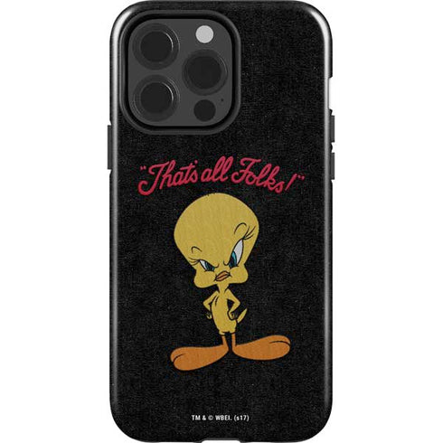 Looney Tunes Tweety Bird Thats All Folks iPhone 15 Pro Impact Case