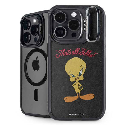 Looney Tunes Tweety Bird Thats All Folks iPhone 15 Pro Kickstand Case