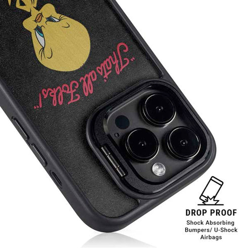 Looney Tunes Tweety Bird Thats All Folks iPhone 15 Pro Kickstand Case