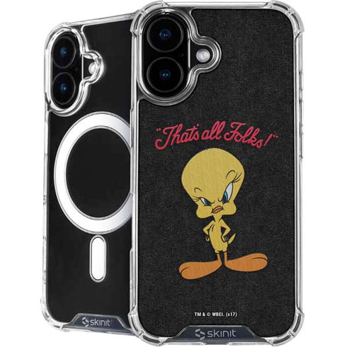 Looney Tunes Tweety Bird Thats All Folks iPhone 16 MagSafe Case