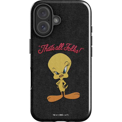 Looney Tunes Tweety Bird Thats All Folks iPhone 16 Plus Impact Case