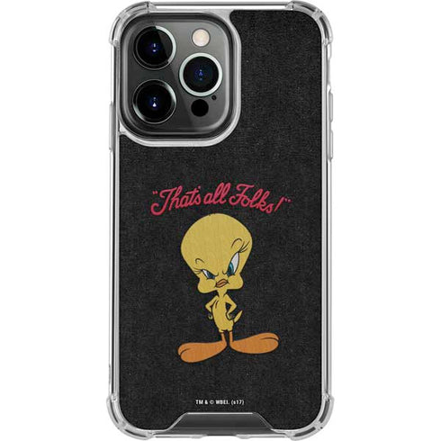 Looney Tunes Tweety Bird Thats All Folks iPhone 16 Pro Clear Case