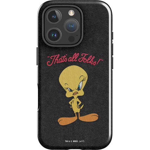 Looney Tunes Tweety Bird Thats All Folks iPhone 16 Pro Impact Case