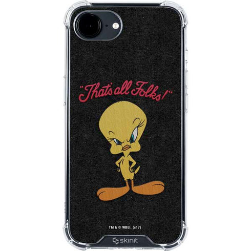 Looney Tunes Tweety Bird Thats All Folks iPhone 16e Clear Case