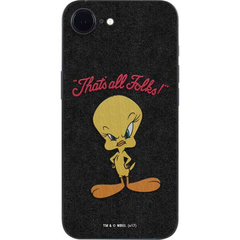 Looney Tunes Tweety Bird Thats All Folks iPhone 16e Skin