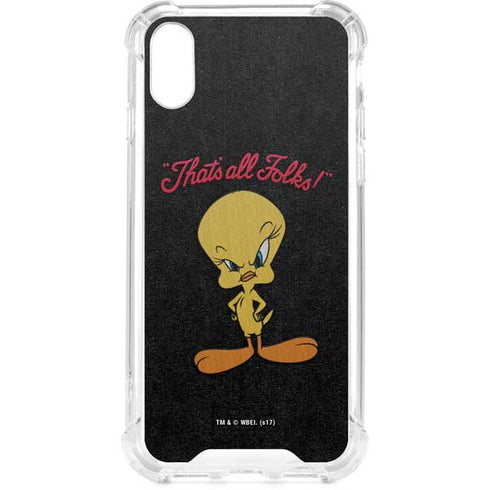 Looney Tunes Tweety Bird Thats All Folks iPhone XS Clear Case