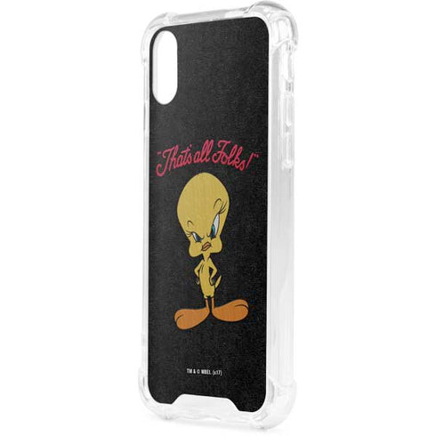 Looney Tunes Tweety Bird Thats All Folks iPhone XS Clear Case