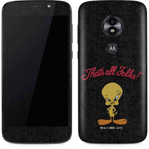 Looney Tunes Tweety Bird Thats All Folks Moto E5 Play Skin