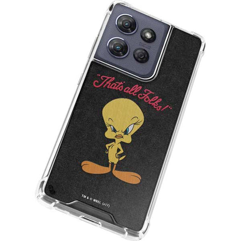 Looney Tunes Tweety Bird Thats All Folks Moto G 5G (2025) Clear Case
