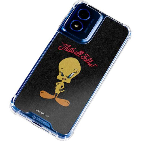 Looney Tunes Tweety Bird Thats All Folks Moto G Play 4G (2024) Clear Case